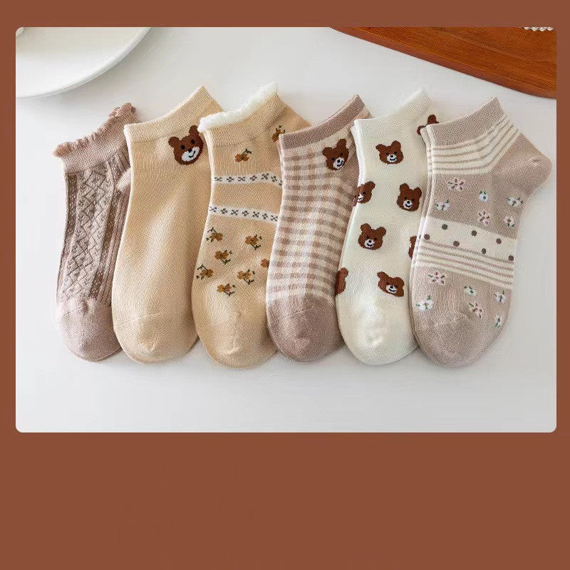 Short Tube Bear Socks High Quality Cute Cartoon Women's Socks