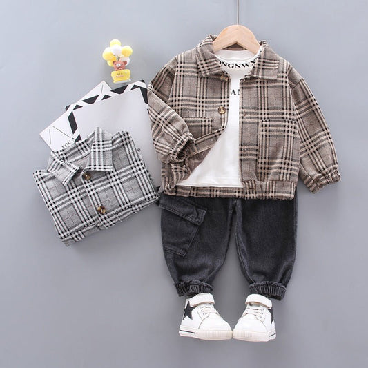 Baby boy long sleeve plaid suit - Eshtree