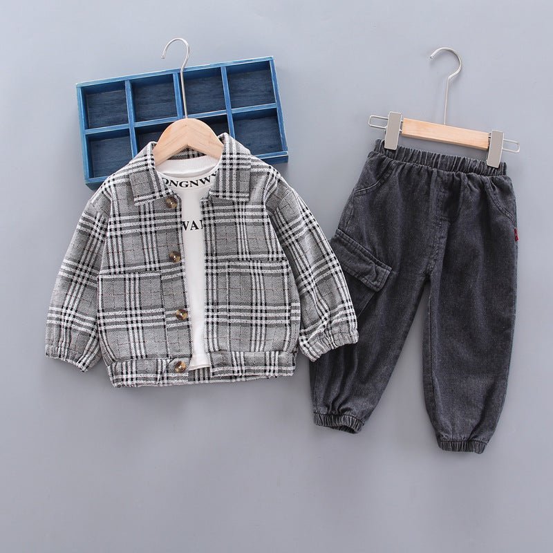 Baby boy long sleeve plaid suit - Eshtree