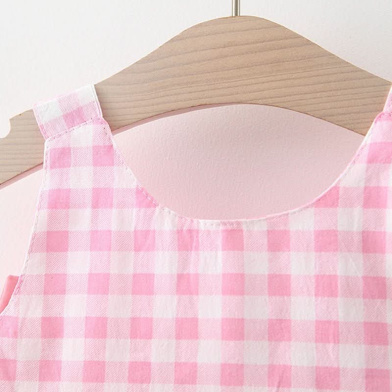 Baby Girl Plaid Skirt Fashion Girl Skirt Free Straw Hat - Eshtree