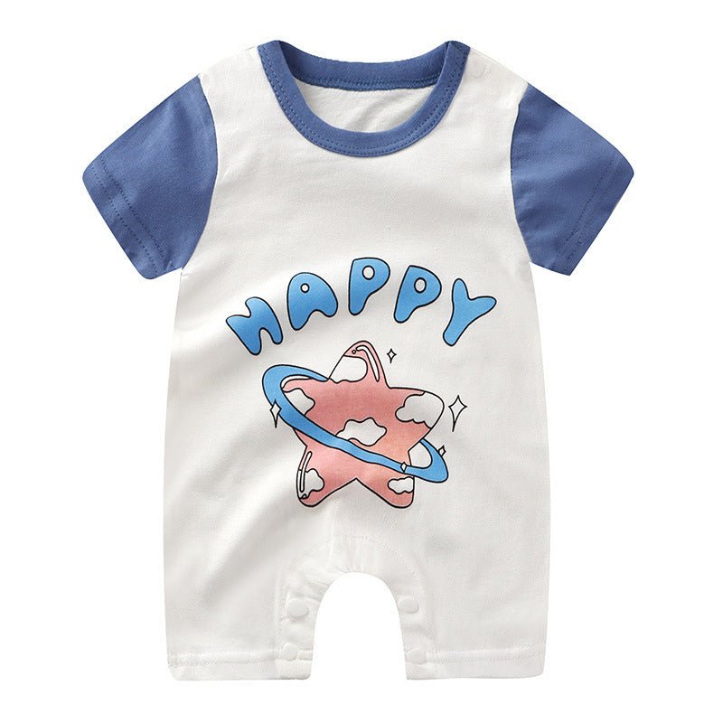 Baby Jumpsuit Purified Cotton Thin Short Sleeve Newborn Rompers - Eshtree