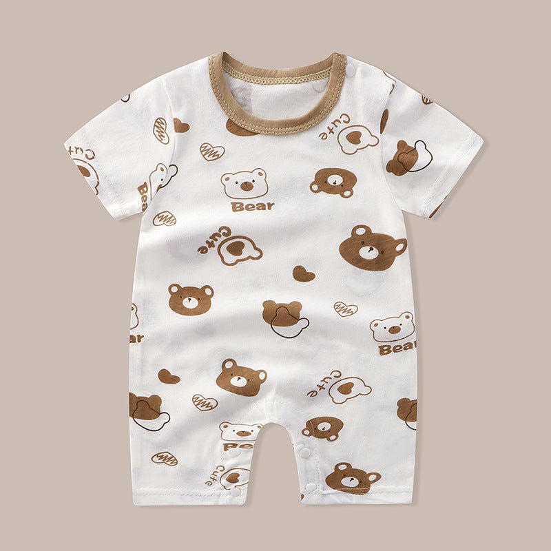 Baby Jumpsuit Purified Cotton Thin Short Sleeve Newborn Rompers - Eshtree