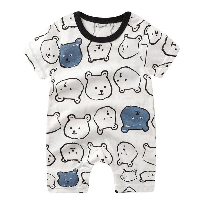 Baby Jumpsuit Purified Cotton Thin Short Sleeve Newborn Rompers - Eshtree