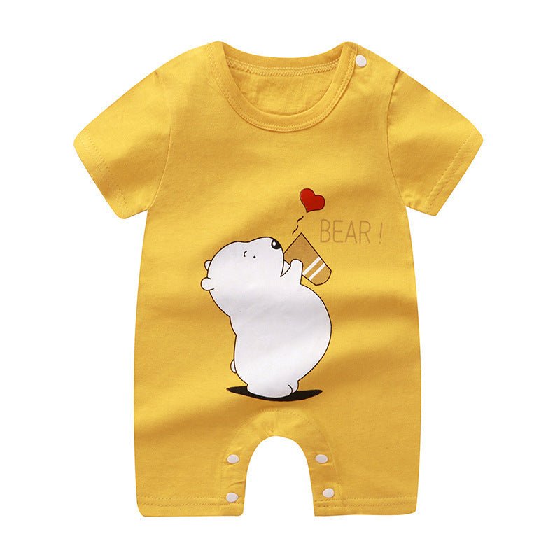 Baby Jumpsuit Purified Cotton Thin Short Sleeve Newborn Rompers - Eshtree