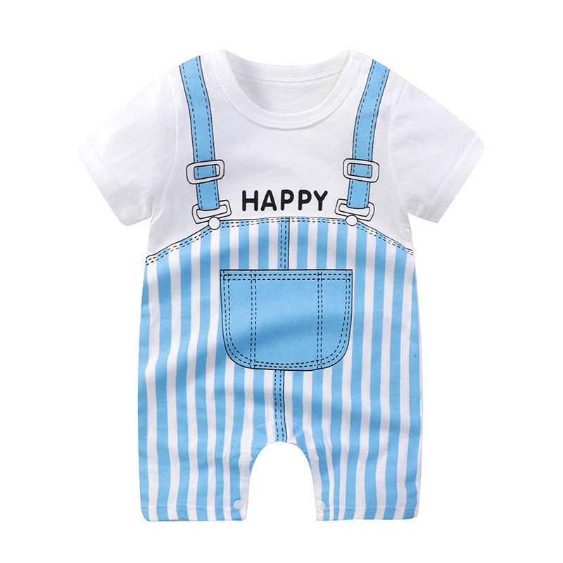 Baby Jumpsuit Purified Cotton Thin Short Sleeve Newborn Rompers - Eshtree