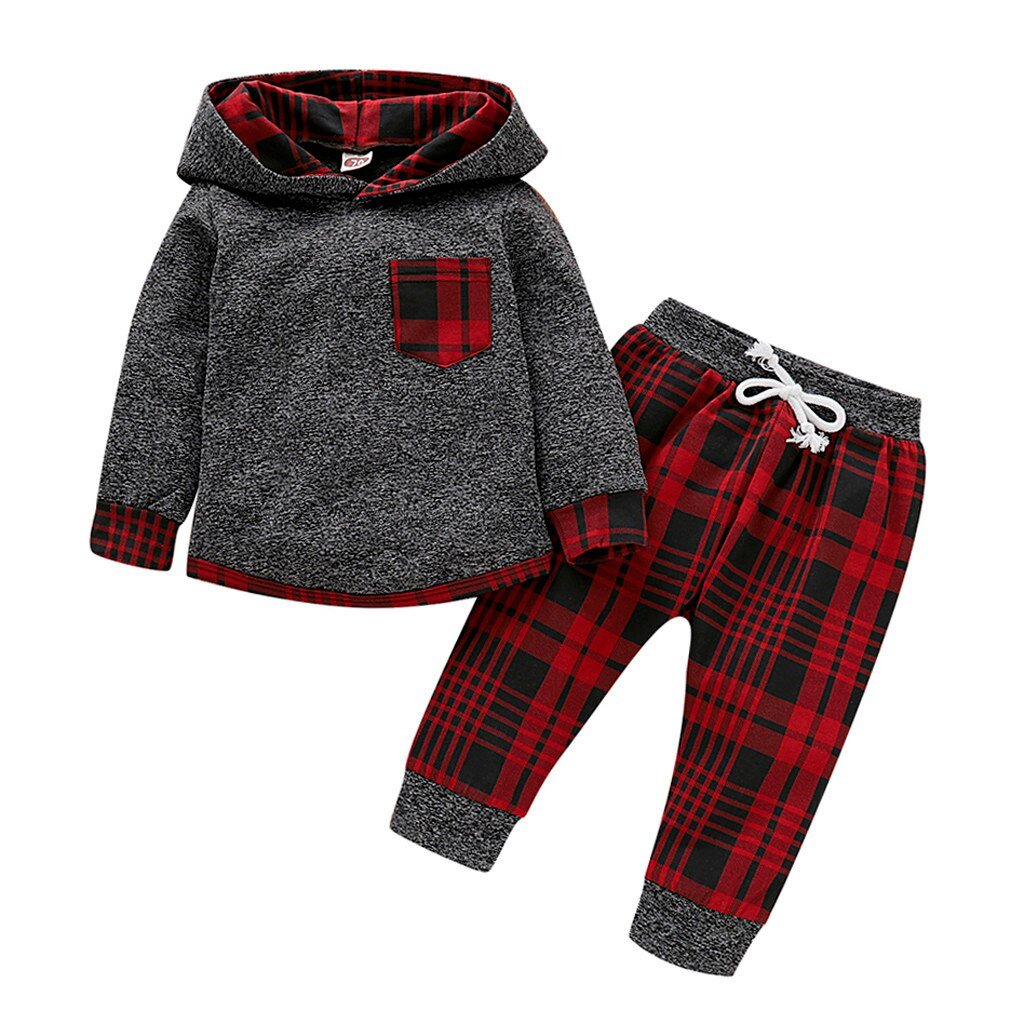 Baby Long Sleeve Plaid Sweater Set - Eshtree
