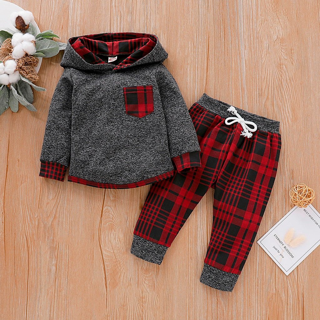 Baby Long Sleeve Plaid Sweater Set - Eshtree