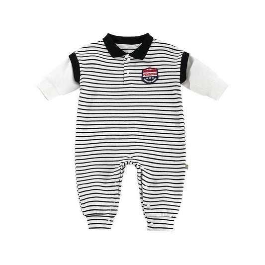 Baby Onesies Striped Male Baby Newborn Clothes Baby Autumn Clothes - Eshtree