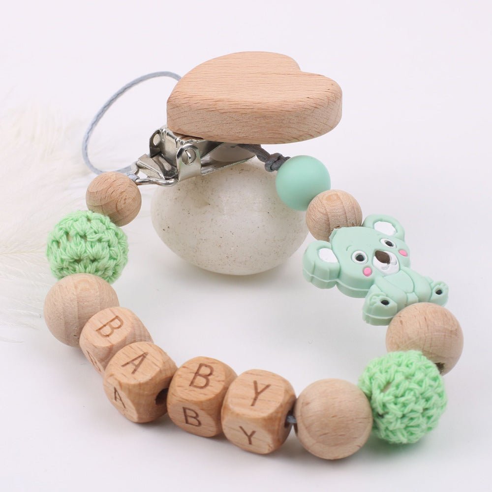 Baby products soothing beech wood mouth chain clip - Eshtree