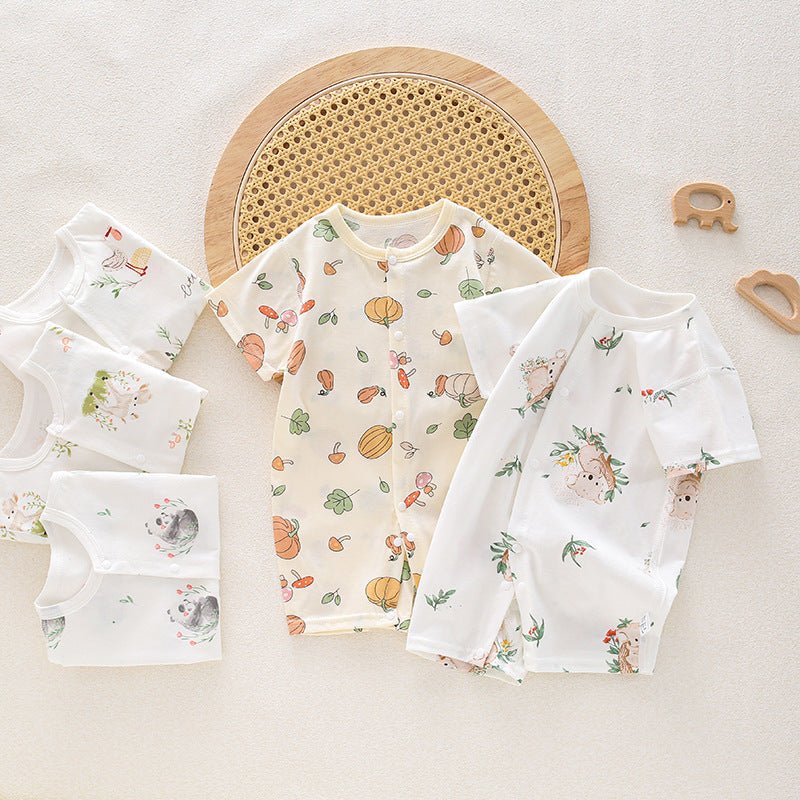 Baby Short Sleeve Boneless Jumpsuit Summer Newborn - Eshtree