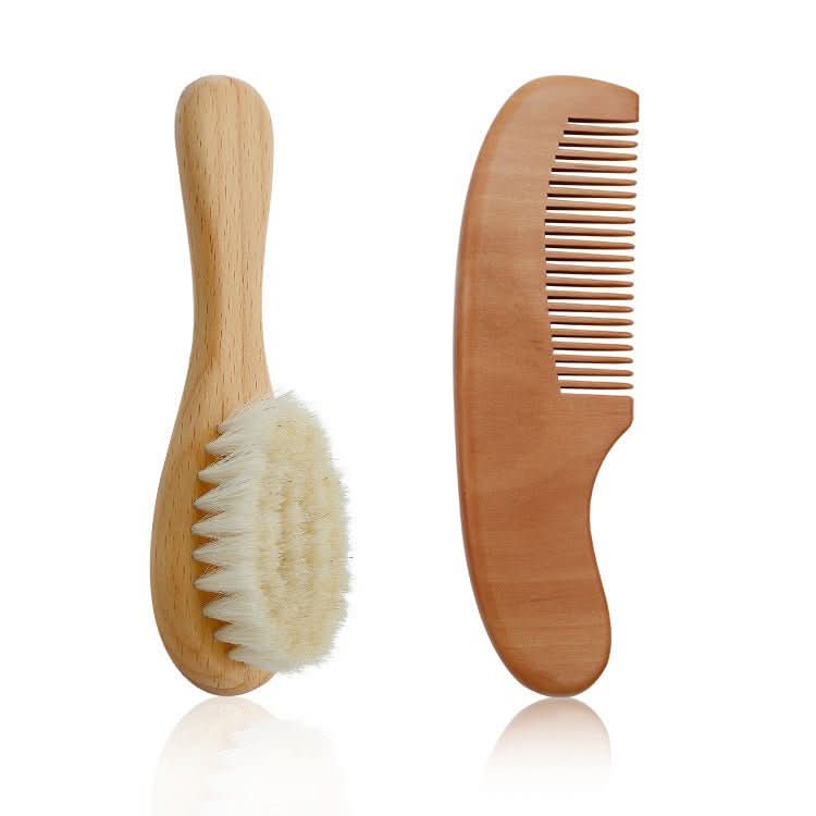 Baby Wool Brush Set, Baby Shower, Scrubbing Brush, Shower Comb - Eshtree