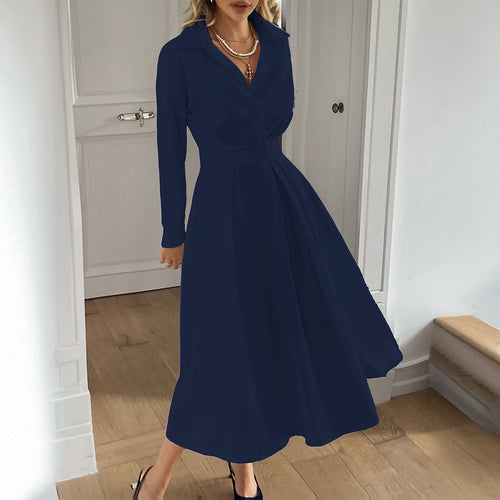 Resort-style Cardigan Long Sleeve Maxi Dress For Women