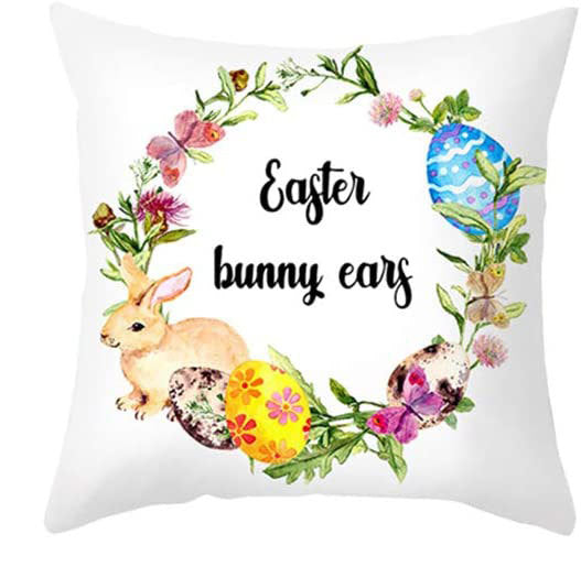 Living Room Sofa Bed Easter Linen Throw Pillowcase