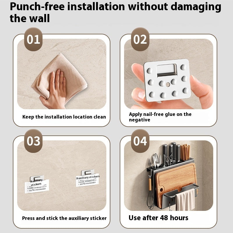 Knife Rack Storage Rack Home Wall-mounted Multi-functional Kitchen