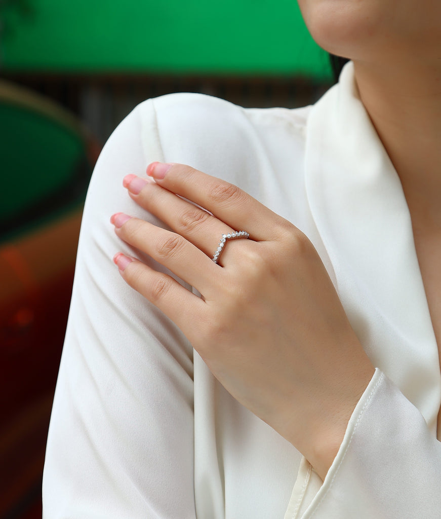 Embrace Yourself - A Wedding Ring Set With Top-quality Moissanite S925 Silver And Platinum-plated Diamond Can Be Tested With A Diamond Pen