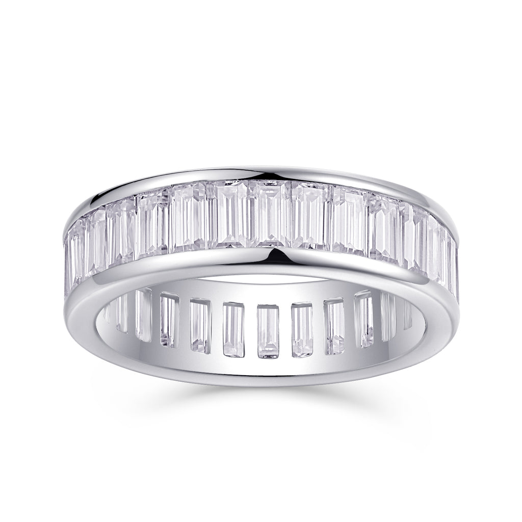 Heartbeat Notes - A Wedding Ring Set With Top-quality Square Moissanite S925 Silver And Platinum-plated Diamond. The Ring Can Be Inspected With A Diamond Pen
