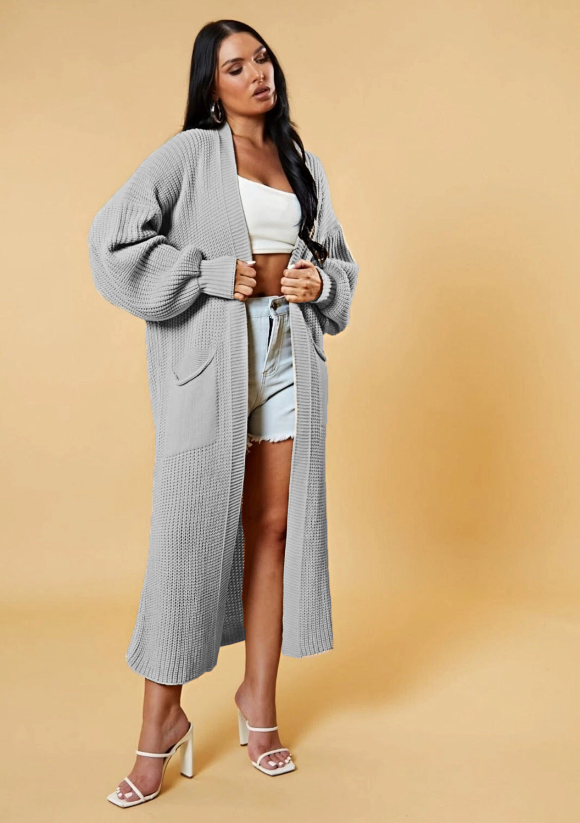 Casual Solid Color Knitwear Cross-border Plus Size Loose Long Coat Sweater