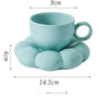 Flower Ceramic Cup And Saucer Breakfast Coffee Creative Color Underglaze Color