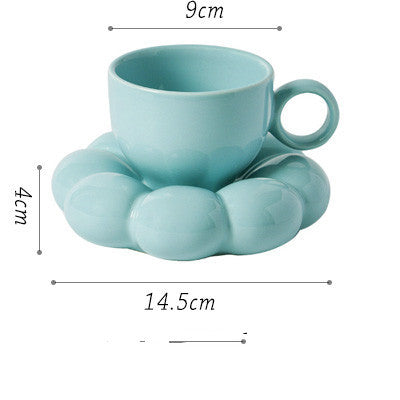 Flower Ceramic Cup And Saucer Breakfast Coffee Creative Color Underglaze Color