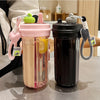 Double Drink Sub-bin Tumbler Creative Straw Cup