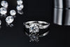 Star Guardian - A Wedding Ring Set With 1-carat Top-quality Moissanite S925 Silver And Platinum-plated Diamond. The Ring Can Be Inspected With A Diamond Pen