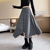 Irregular Women's Autumn And Winter New Plaid High Waist Slimming Skirt