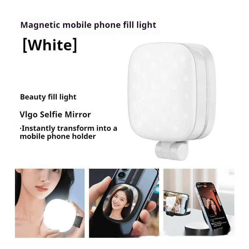 Mobile Phone Magnetic Selfie Fill Light Live And Photo Mini-portable Makeup Mirror