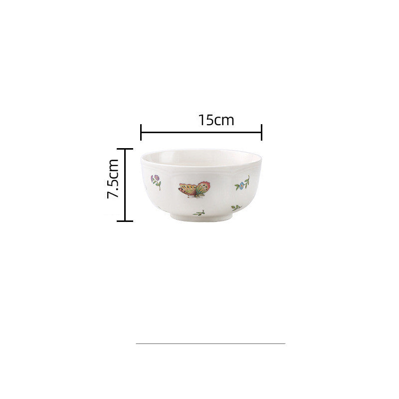 Vintage Dragonfly Butterfly Ceramic Tableware Set