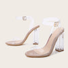 Women's Round Toe Glass Heel High Heels