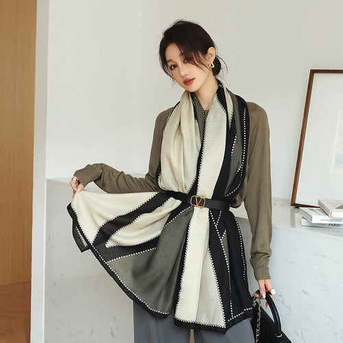 Vintage Printed Scarf Elegant Graceful Mid-length Decorative Scarf