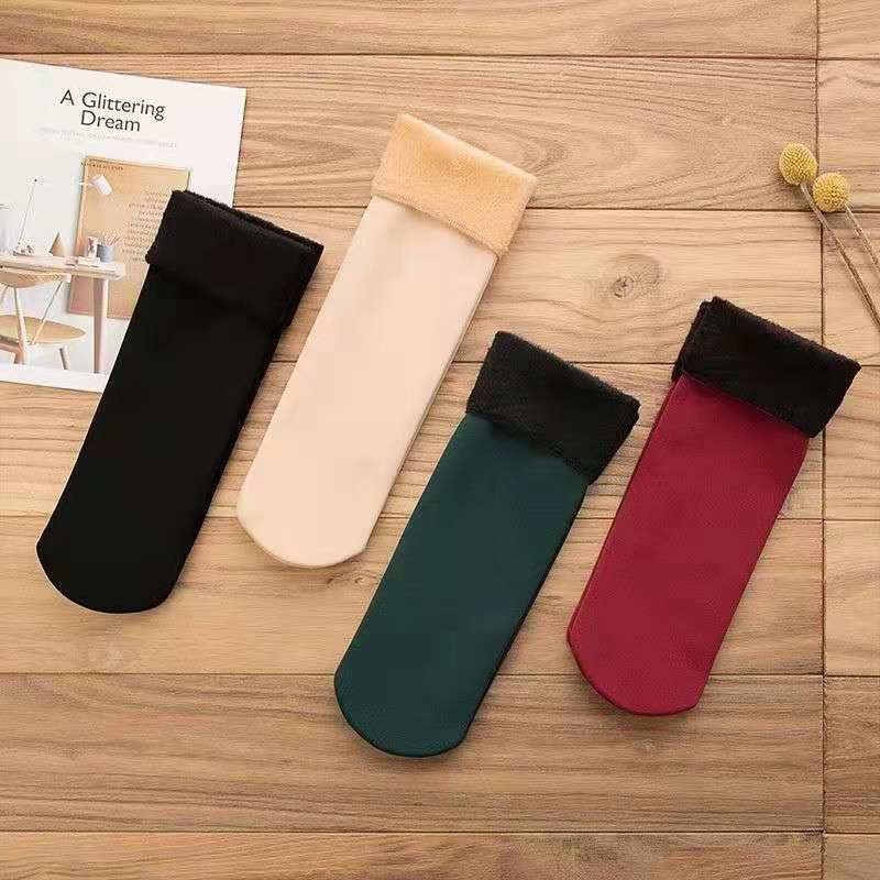 Winter Plush Thickened Mid Height Warm Snow Socks