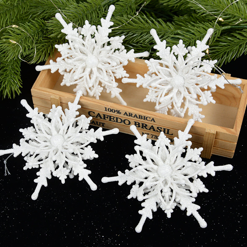 Christmas Snowflake Ornaments 3D Ice White Snowflakes Christmas DIY Crafts Hanging Pendants Xmas Tree Decorations New Year Christmas Tree Pendant