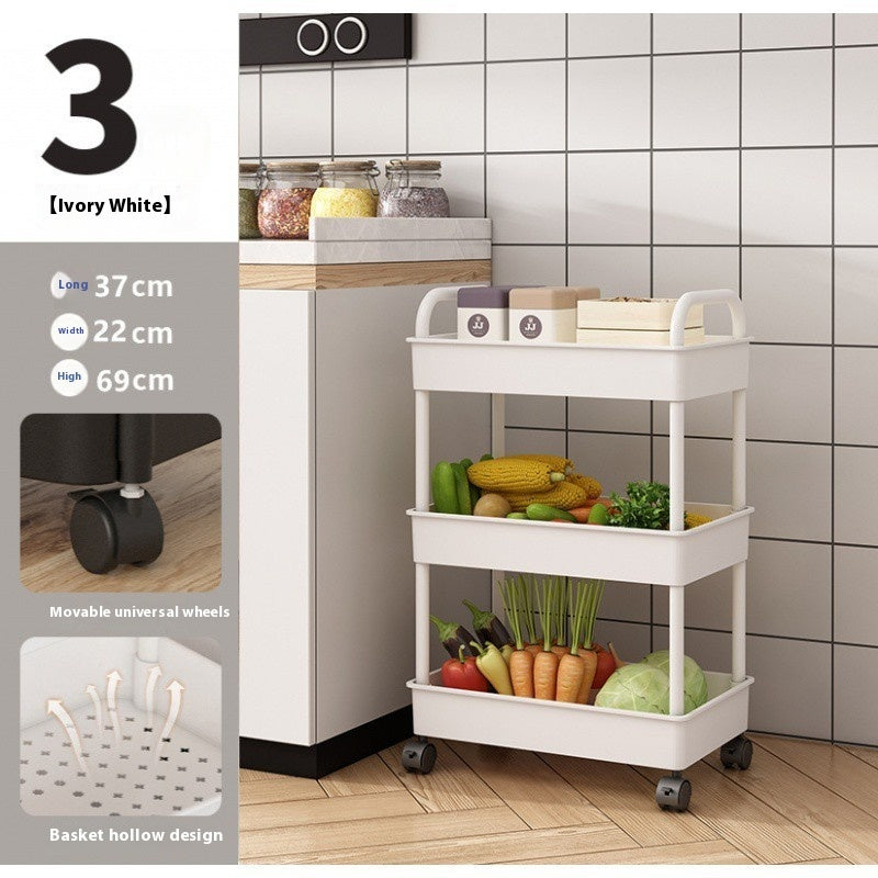 Trolley Rack Floor Multi-layer Mobile Kitchen Vegetable Basket