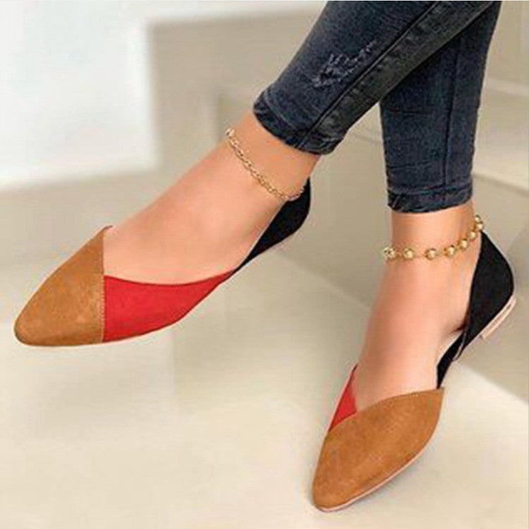 Single Shoes Women's Autumn Pointed Toe Flat Flat Shoes With One Pedal