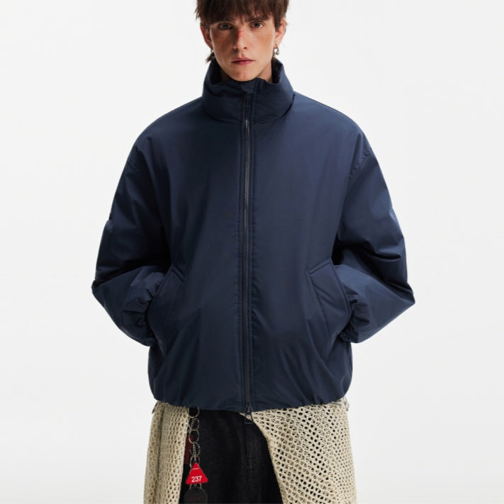 Stand Collar Cotton-padded Jacket Winter American Retro Warm Coat