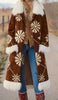 Fashion Retro Women's Coat, Warm Printed Long Coat