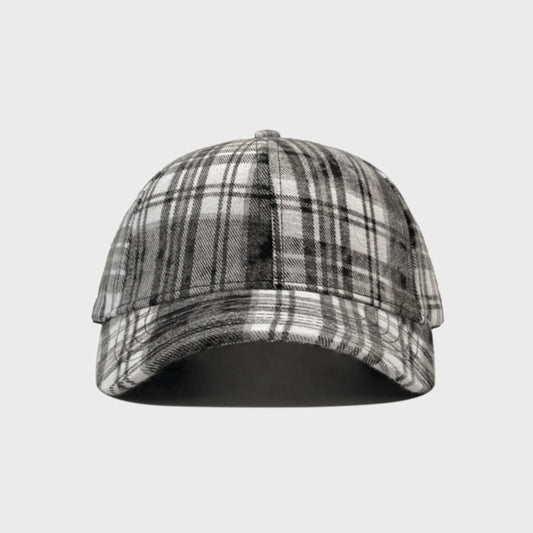 Plaid Retro Washed Baseball Cap For Women
