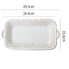 Retro Embossing Dinner Plate Ceramic Tableware