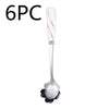 Stainless Steel Flower-shaped Spoon Surface Ceramic Handle Spoon Mixing Spoon