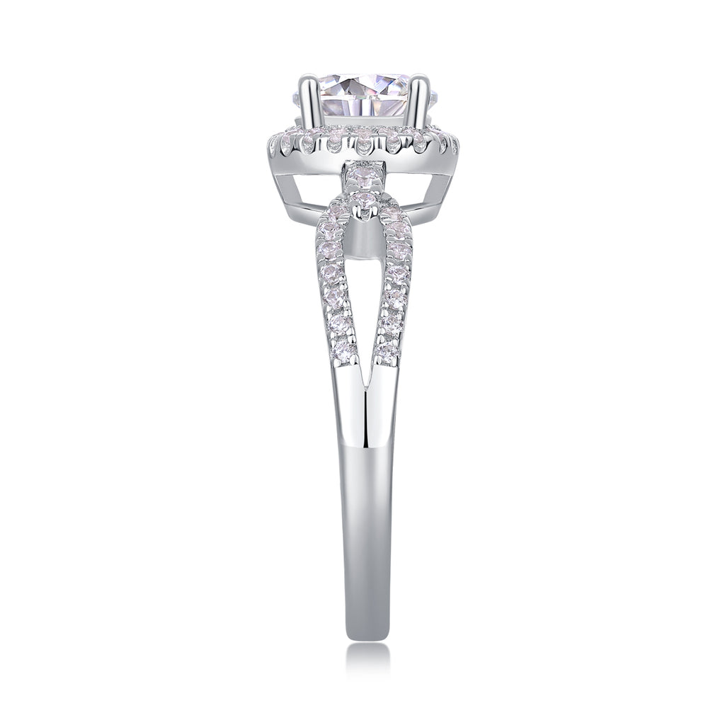 Know Your Heart - A 1-carat Top-quality Moissanite S925 Silver Platinum-plated Diamond Wedding Ring Can Be Tested With A Diamond Pen