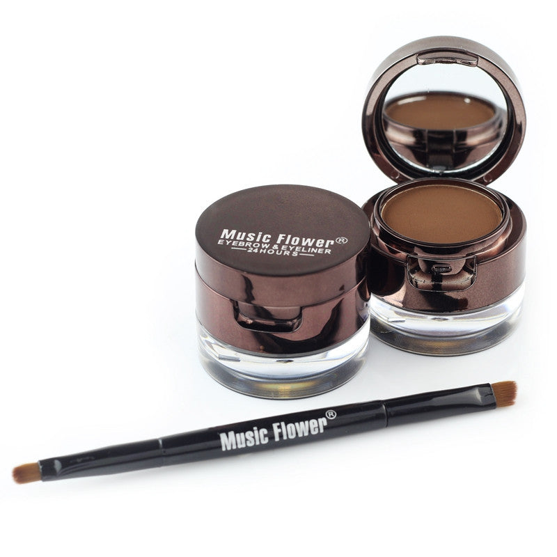 Music Flower Brown  Black Gel Eyeliner Eyebrow Powder