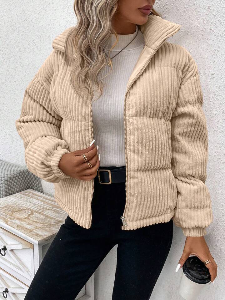 Women's Thickened Plus Size Short Corduroy Cotton Coat Jacket