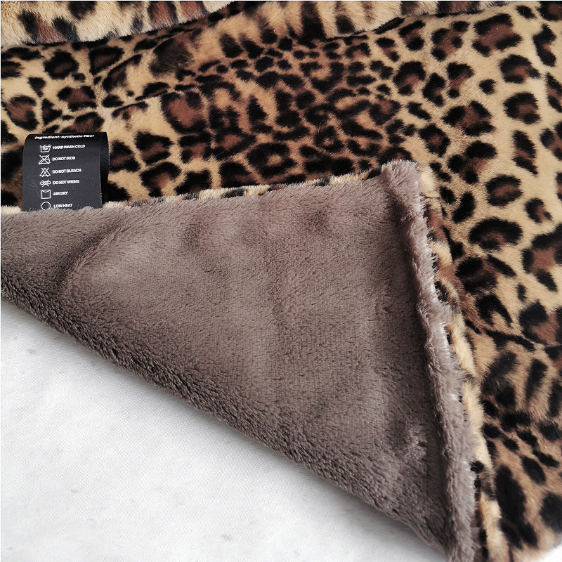 One Piece Dropshipping Leopard Print Artificial Wool Blanket Polyester Blanket Brown Gradient Fake Fur Cover Blanket Factory Spot