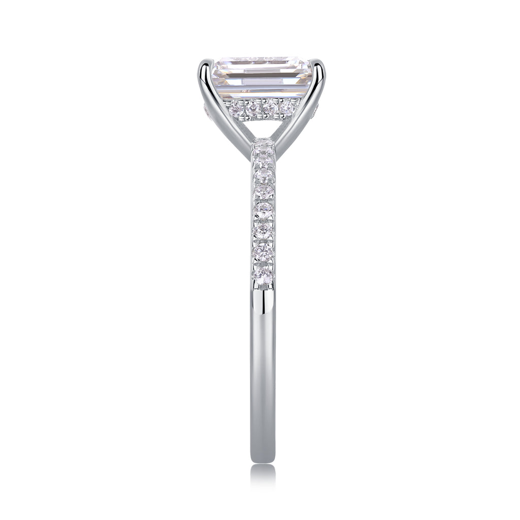 Selection - A Wedding Ring Set With Top-quality Moissanite S925 Silver And Platinum-plated Diamond Can Be Inspected With A Diamond Pen