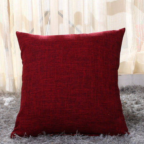 Home Linen Pillow Case Solid Color Hugging Pillow Case Sofa