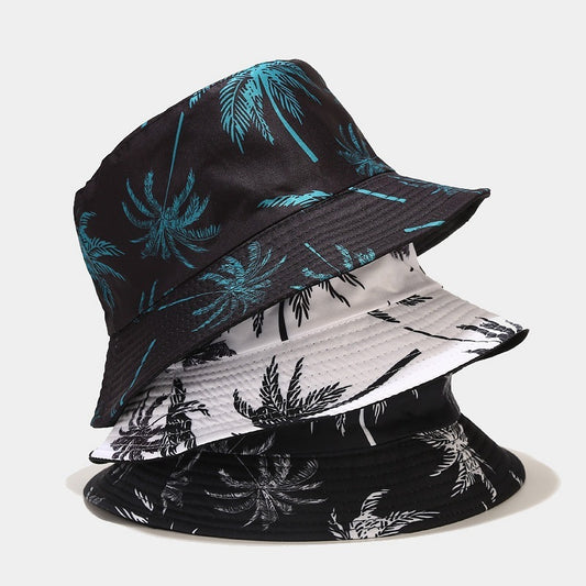 Outdoor Sunshade Beach Coconut Tree Printing Bucket Hat
