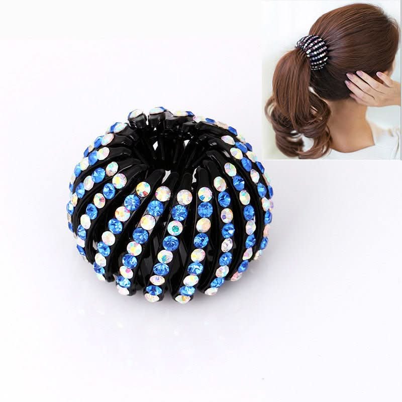 Bird's Nest Hairpin Color Rhinestone Ponytail Ball Hairpin - Eshtree