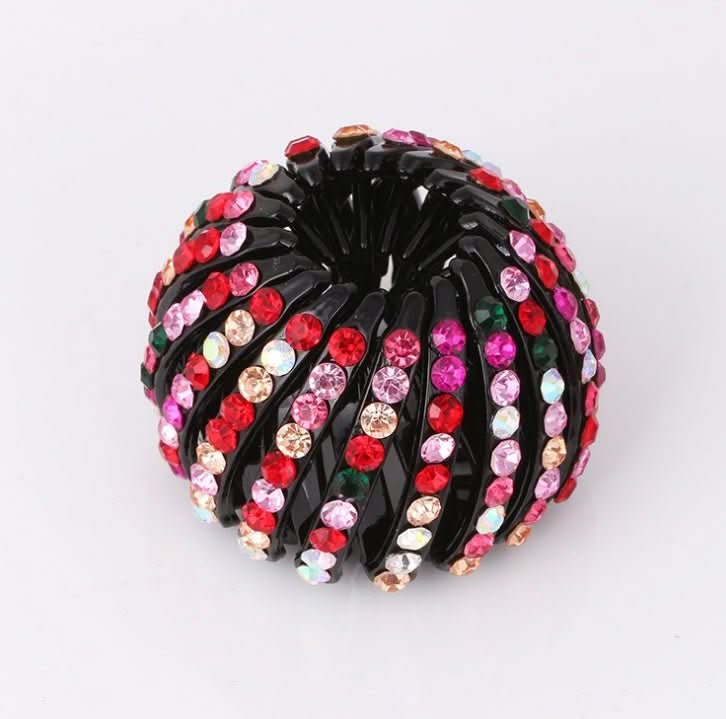 Bird's Nest Hairpin Color Rhinestone Ponytail Ball Hairpin - Eshtree