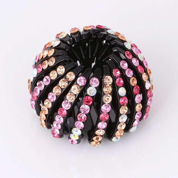 Bird's Nest Hairpin Color Rhinestone Ponytail Ball Hairpin - Eshtree