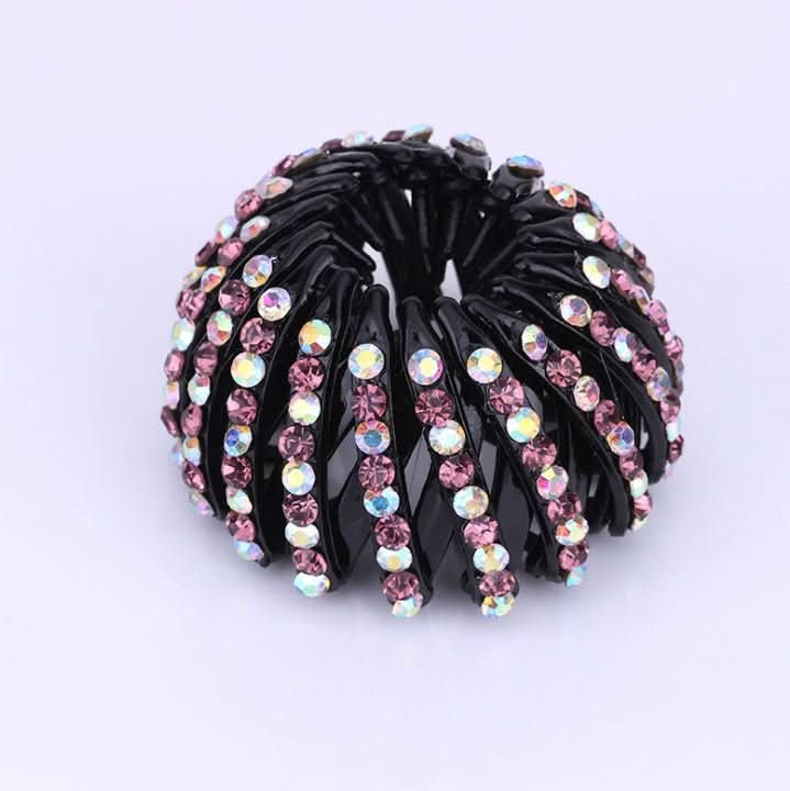 Bird's Nest Hairpin Color Rhinestone Ponytail Ball Hairpin - Eshtree
